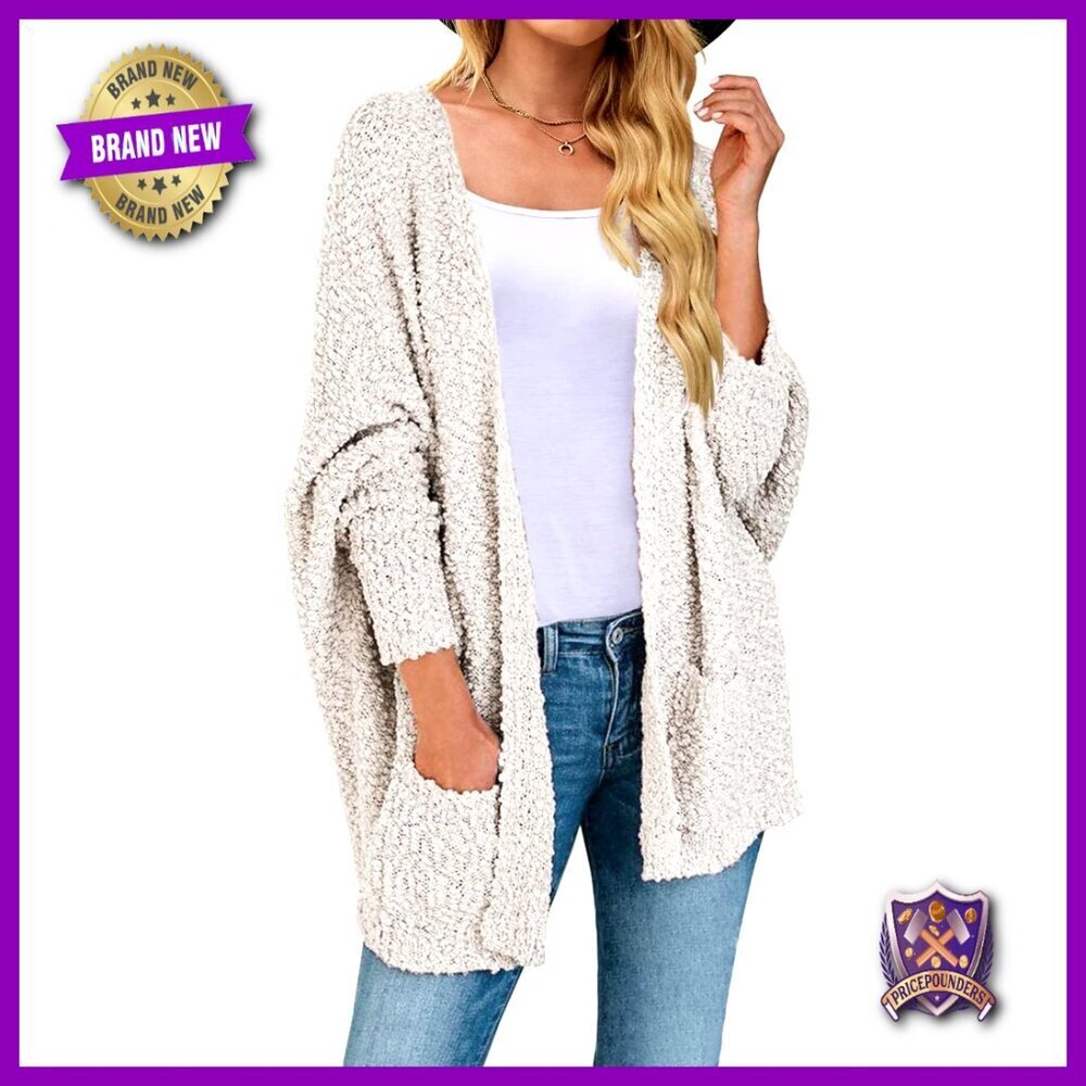Oversized Sherpa Cardigan Batwing Sleeve Fuzzy Knit Winter Sweater Coat